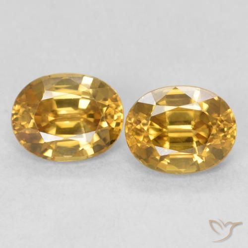 1.31ctw Natural Dorado intenso Circón, Ovalada, VVS-VS