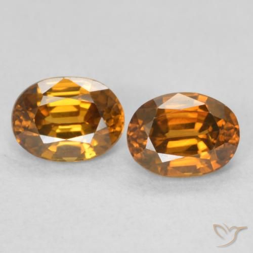 1.19ctw Natural Marrón naranja Circón, Ovalada, VVS-VS