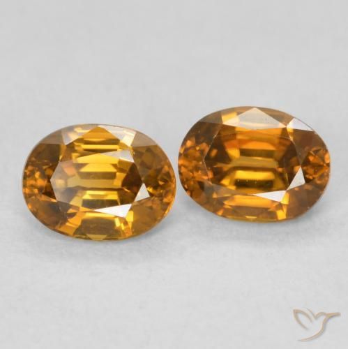 Gemas de Circón Marrón naranja natural de 1.19 ct, Ovalada, VVS-VS