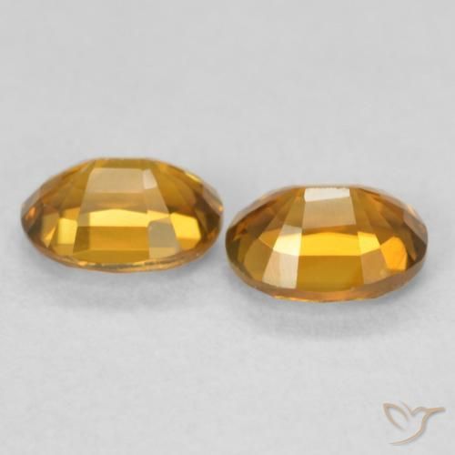 Gemas de Circón Marrón naranja natural de 1.19 ct, Ovalada, VVS-VS