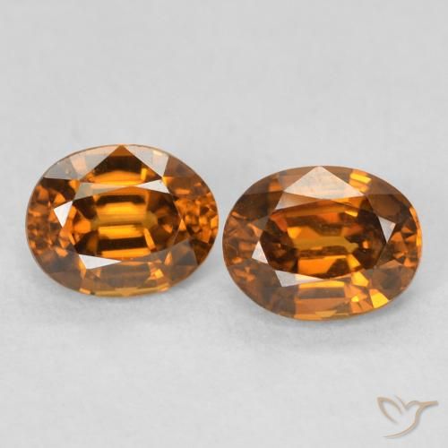 1.17ctw Natural Naranja oscuro Circón, Ovalada, VVS-VS