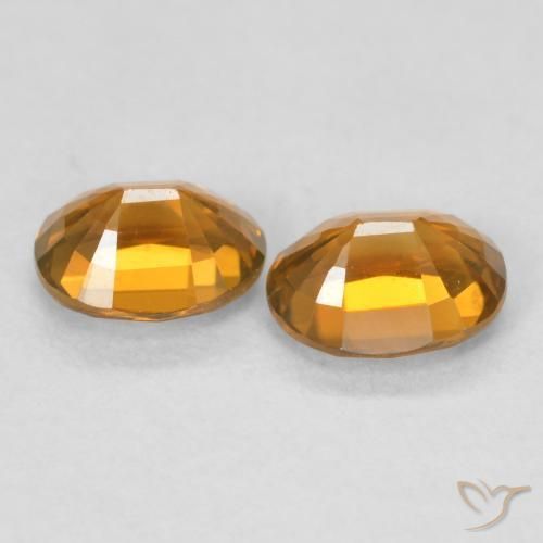Gemas de Circón Naranja oscuro natural de 1.17 ct, Ovalada, VVS-VS