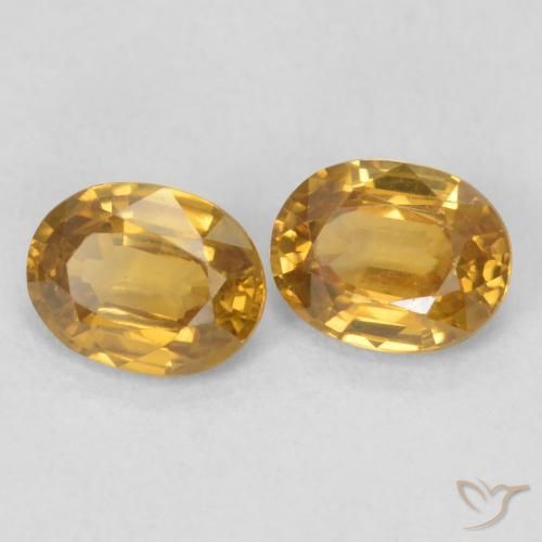 Gemas de Circón Dorado natural de 1.09 ct, Ovalada, VVS-VS
