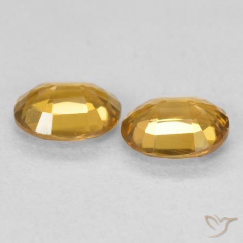 Gemas de Circón Dorado natural de 1.09 ct, Ovalada, VVS-VS