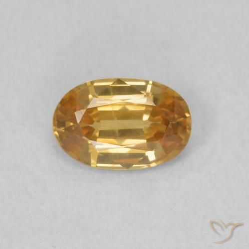0.63ct Natural Naranja dorado Circón, Ovalada, VVS-VS