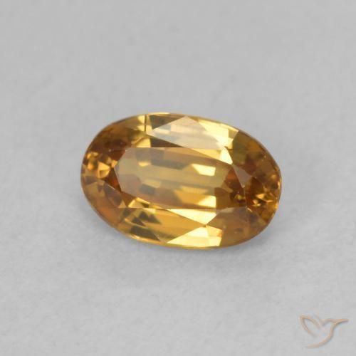 Circón Marrón-oro natural de 0.77 ct, Ovalada, VVS-VS