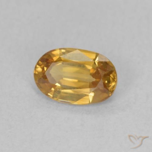 Circón Marrón-oro natural de 0.70 ct, Ovalada, VVS-VS