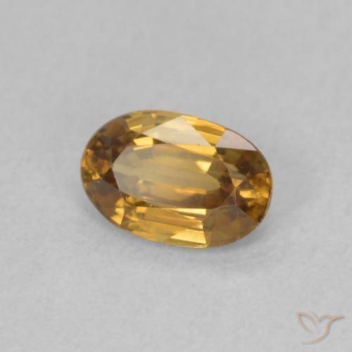 Circón Marrón-oro natural de 0.72 ct, Ovalada, VVS-VS
