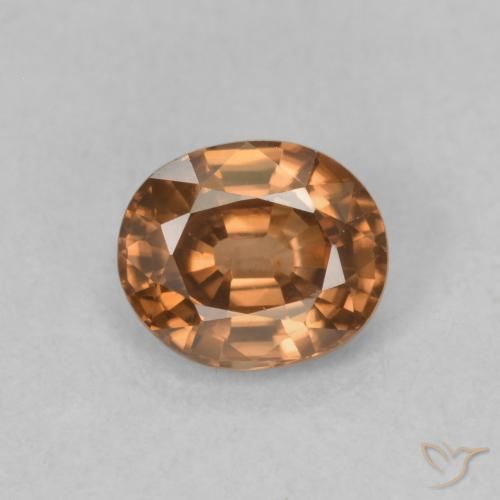 1.02ct Natural Naranja oscuro Circón, Ovalada, VVS-VS