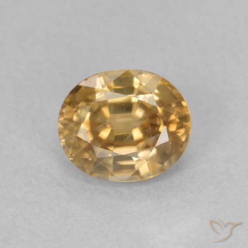 1.00ct Natural champaña Circón, Ovalada, VS