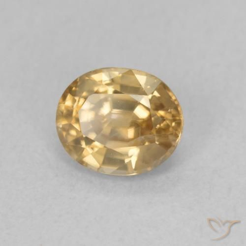 Circón champaña natural de 1.00 ct, Ovalada, VS