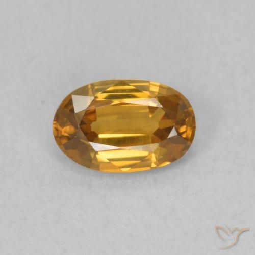 0.63ct Natural Naranja medio Circón, Ovalada, VVS-VS