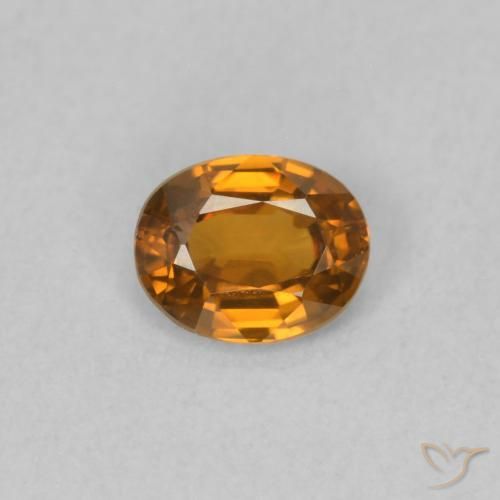 0.50ct Natural Naranja medio Circón, Ovalada, VVS-VS