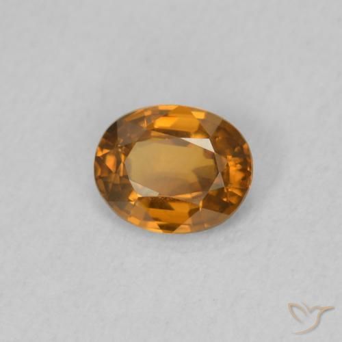 Circón Naranja medio natural de 0.50 ct, Ovalada, VVS-VS