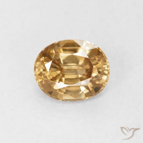 0.98ct Natural Dorado Circón, Ovalada, VVS-VS