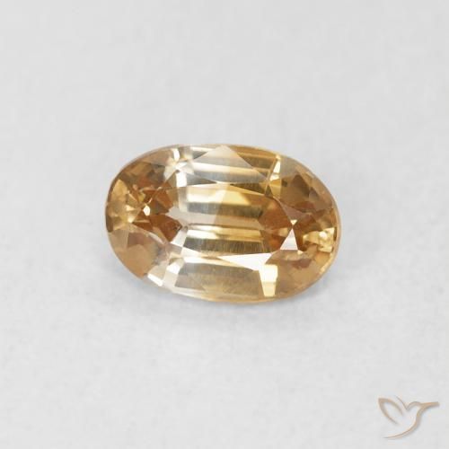 Circón Durazno dorado natural de 0.72 ct, Ovalada, VVS-VS