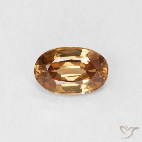 0.63ct Natural Marrón-oro Circón, Ovalada, VVS-VS