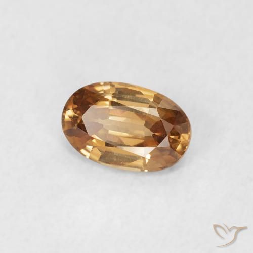 Circón Marrón-oro natural de 0.63 ct, Ovalada, VVS-VS