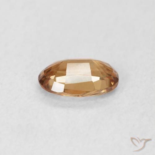 Circón Marrón-oro natural de 0.63 ct, Ovalada, VVS-VS