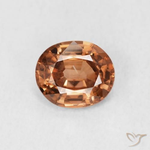 0.93ct Natural Naranja rojizo oscuro Circón, Ovalada, VS