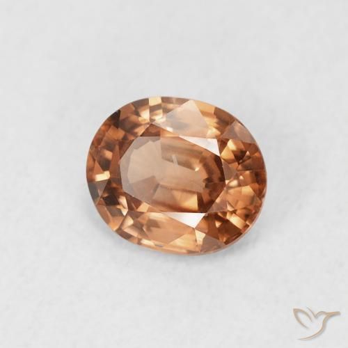 Circón Naranja rojizo oscuro natural de 0.93 ct, Ovalada, VS