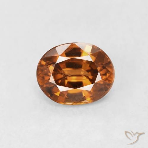 1.01ct Natural Naranja terroso Circón, Ovalada, VS