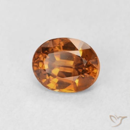 Circón Naranja terroso natural de 1.01 ct, Ovalada, VS