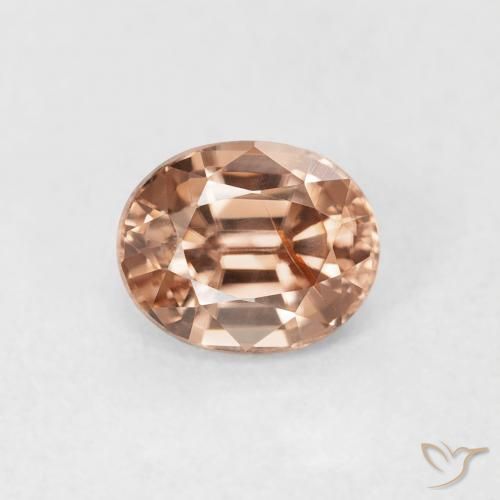 1.00ct Natural Light Grapefruit Pink Circón, Ovalada, VS