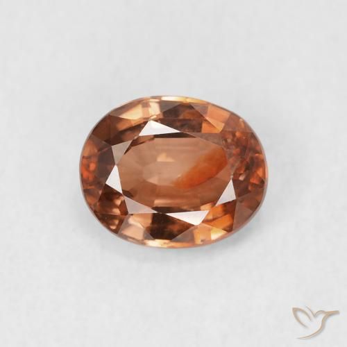 1.02ct Natural Naranja oscuro Circón, Ovalada, VS