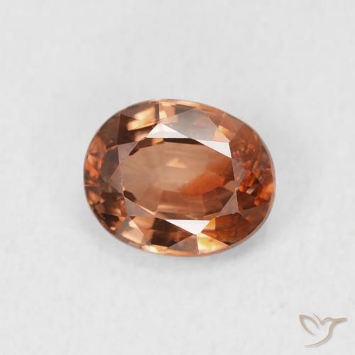 Circón Naranja oscuro natural de 1.02 ct, Ovalada, VS