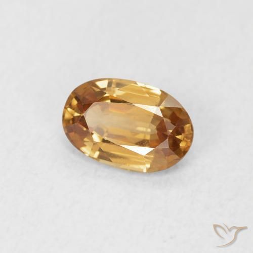 Circón Naranja óxido natural de 0.69 ct, Ovalada, VVS-VS