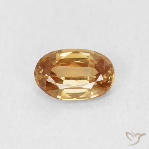 0.67ct Natural Dorado medio Circón, Ovalada, VVS-VS