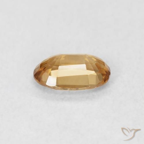 Circón Dorado medio natural de 0.67 ct, Ovalada, VVS-VS