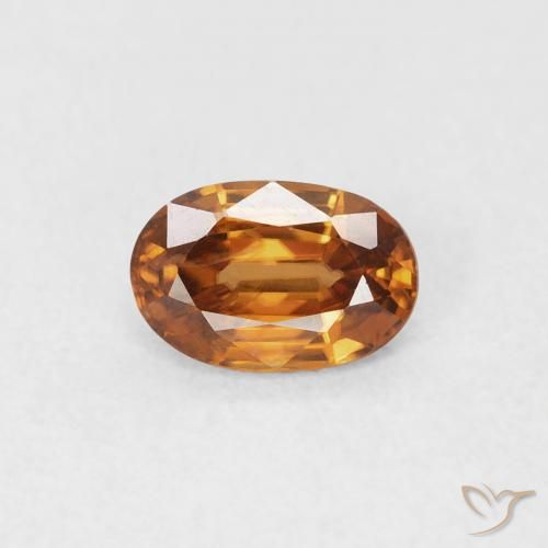 0.67ct Natural Naranja medio Circón, Ovalada, VVS-VS