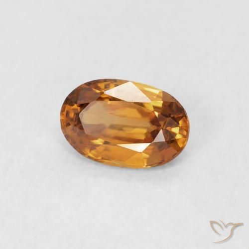 Circón Naranja medio natural de 0.67 ct, Ovalada, VVS-VS