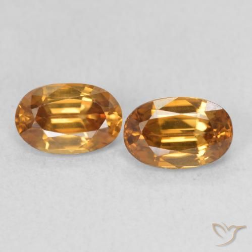 1.53ctw Natural Naranja oscuro Circón, Ovalada, VVS-VS