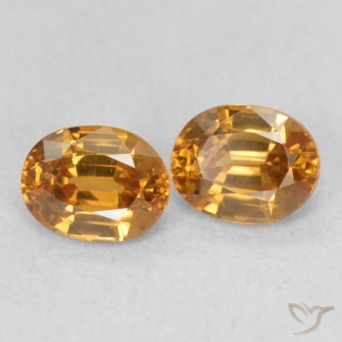 Gemas de Circón Marrón naranja natural de 1.23 ct, Ovalada, VS
