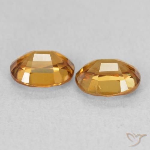 Gemas de Circón Marrón naranja natural de 1.23 ct, Ovalada, VS