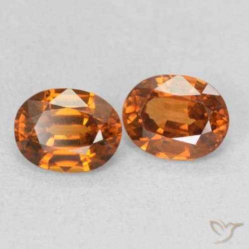 Gemas de Circón Naranja amarillento natural de 1.07 ct, Ovalada, VS