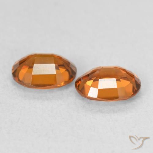 Gemas de Circón Naranja amarillento natural de 1.07 ct, Ovalada, VS