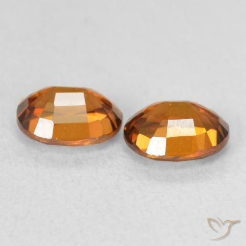 Gemas de Circón Naranja oscuro natural de 1.21 ct, Ovalada, VS