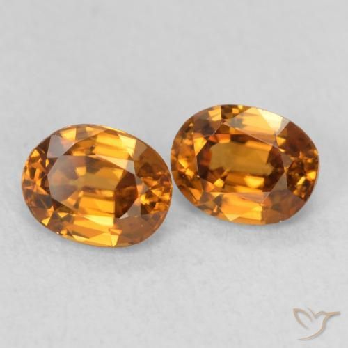 Gemas de Circón Marrón naranja natural de 1.22 ct, Ovalada, VS