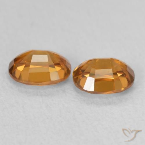 Gemas de Circón Marrón naranja natural de 1.22 ct, Ovalada, VS