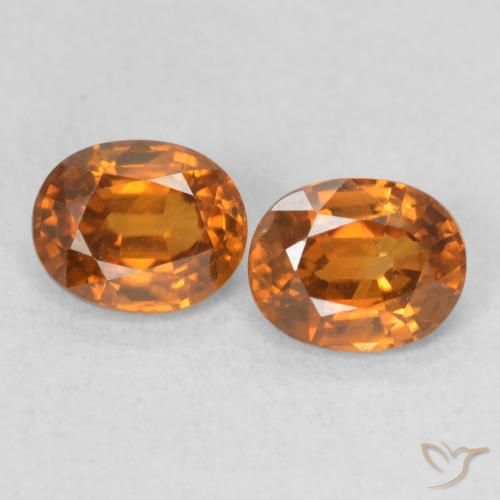 1.20ctw Natural Naranja medio Circón, Ovalada, VS