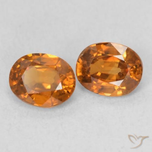 Gemas de Circón Naranja medio natural de 1.20 ct, Ovalada, VS