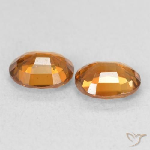 Gemas de Circón Naranja medio natural de 1.20 ct, Ovalada, VS