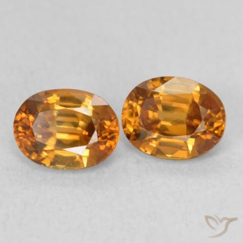 Gemas de Circón Naranja terroso natural de 1.21 ct, Ovalada, VS