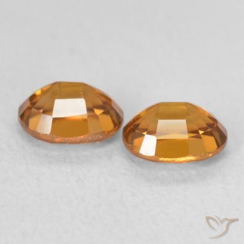 Gemas de Circón Naranja terroso natural de 1.32 ct, Ovalada, VS