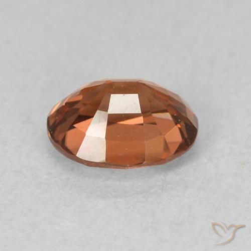 Circón Medium Dark-Orange natural de 0.92 ct, Ovalada, VVS-VS