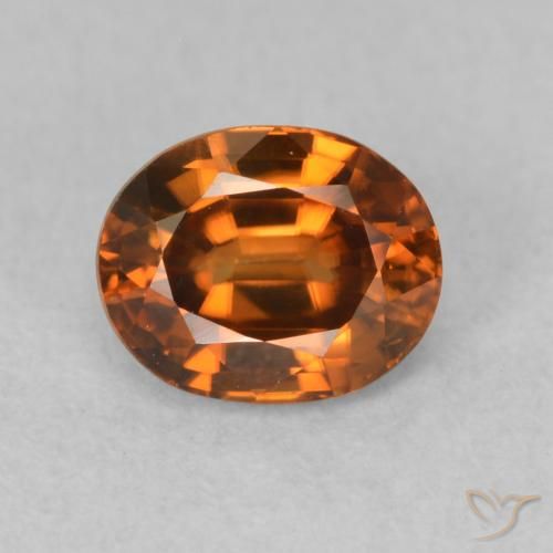 1.07ct Natural Naranja marrón intenso Circón, Ovalada, VVS-VS